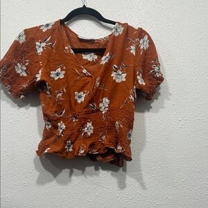 Paper Crane Rust Floral Blouse